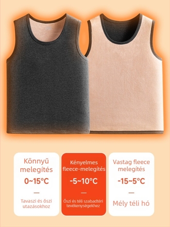 Férfi téli mellény fleece-béléssel, 95% poliészter, egyszínű mintázat