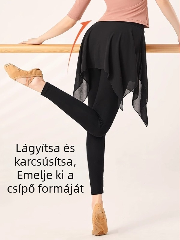 Felnőtt táncpróbára szóló ruházat: balett és latin tánc, csípőfedő szoknya nadrág, poliészter 99,9% anyag, egyszínű minta