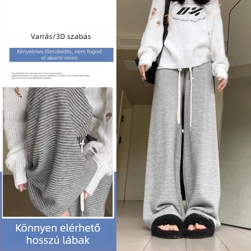 Kismama nadrág, gyapjú-keverék anyagból, bő szabás, hosszú, közepes vastagság, enyhe rugalmasság