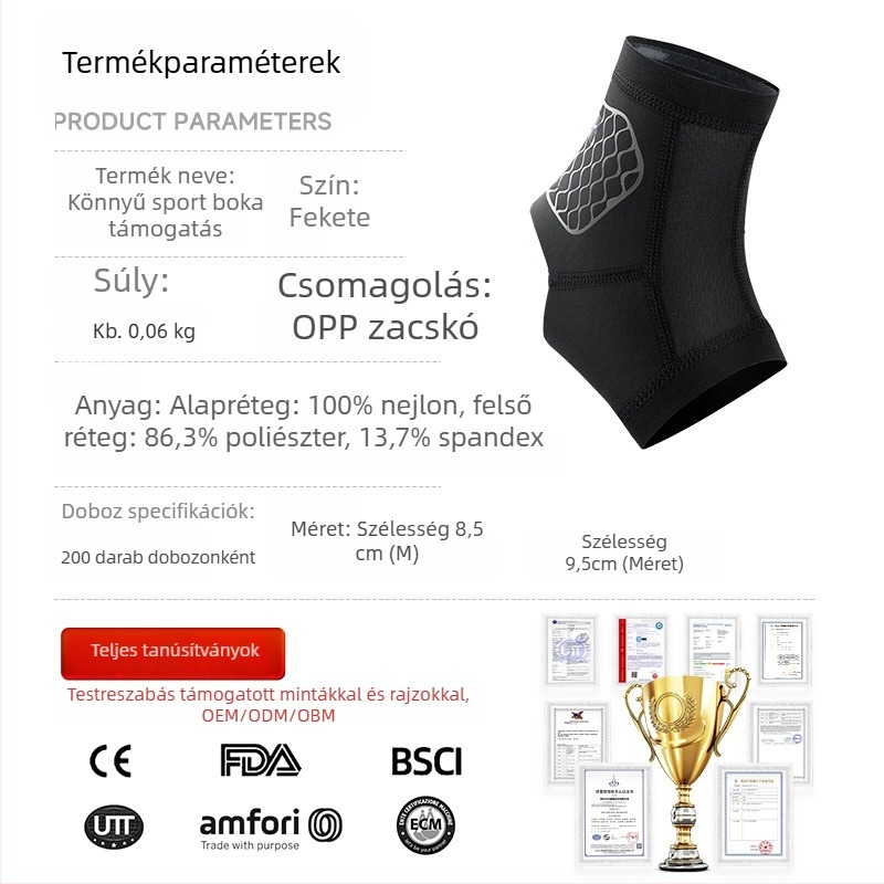 Bokaszalag – lélegző spandex védelem a bokának, kosárlabdához, futáshoz és edzéshez