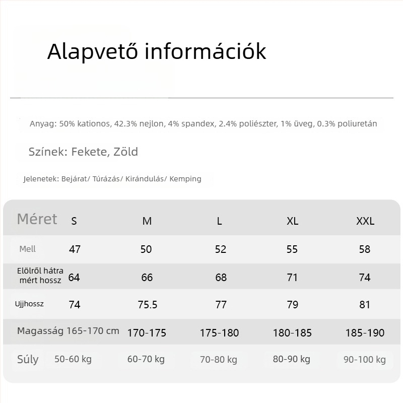 Férfi fényvisszaverő szálú hosszú ujjú felső – kerek nyak, gyorsan száradó, légáteresztő, antibakteriális, slim fit