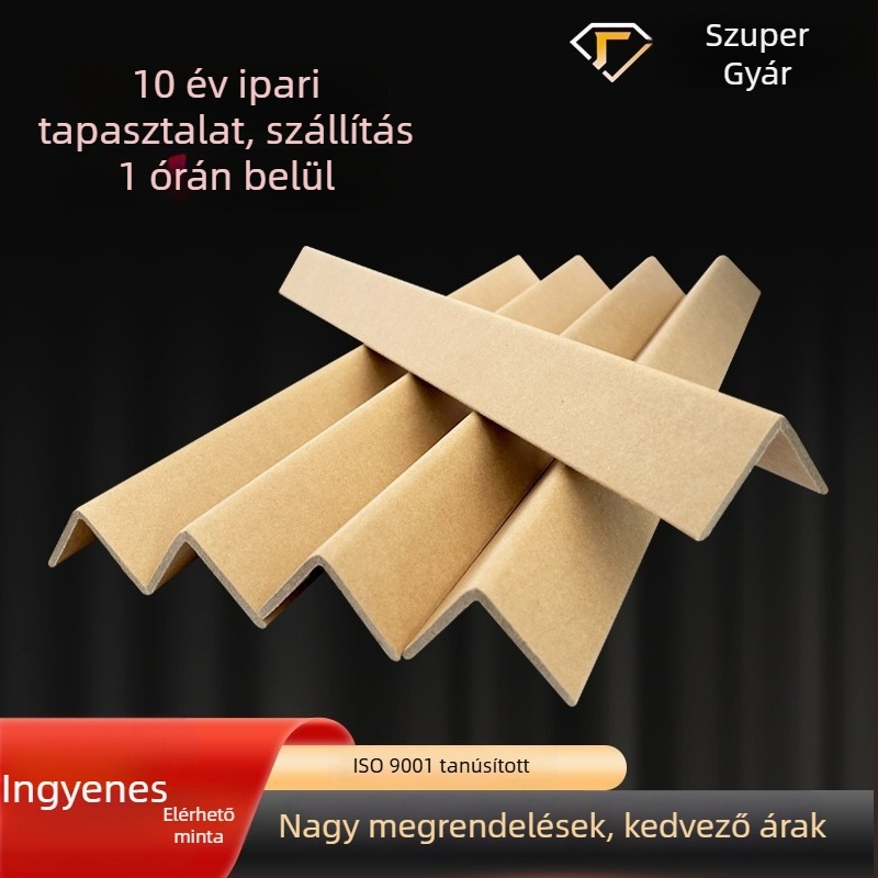 L-alakú papírsarokvédő, anyag: kraft papír + gézpapír, folyamat: papírsarokvédő eljárás, márka Brown Shuo, eredet: Shandong Zibo