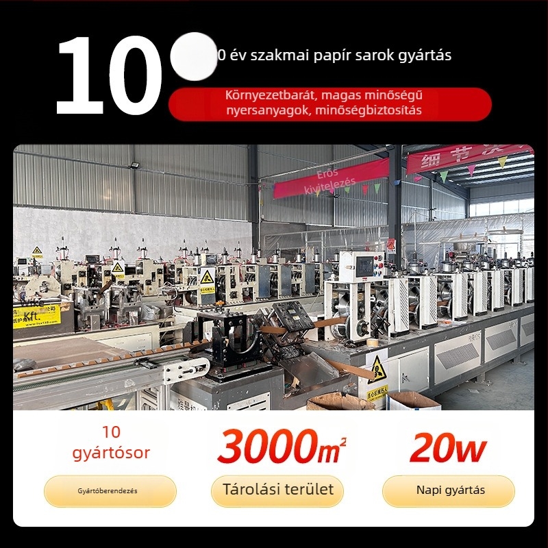 L-alakú papírsarokvédő, anyag: kraft papír + gézpapír, folyamat: papírsarokvédő eljárás, márka Brown Shuo, eredet: Shandong Zibo