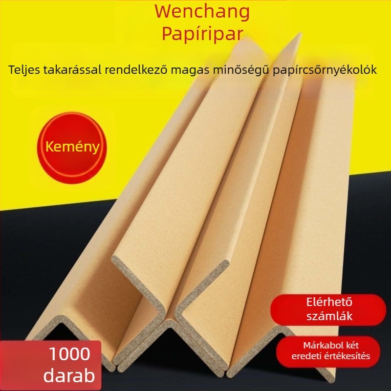 Erősített L-alakú papír sarokvédők üvegbútorokhoz és fényképkeretekhez — Kraft papírból és tekercs papírból, testreszabható feldolgozás, logó nyomtatása lehetséges