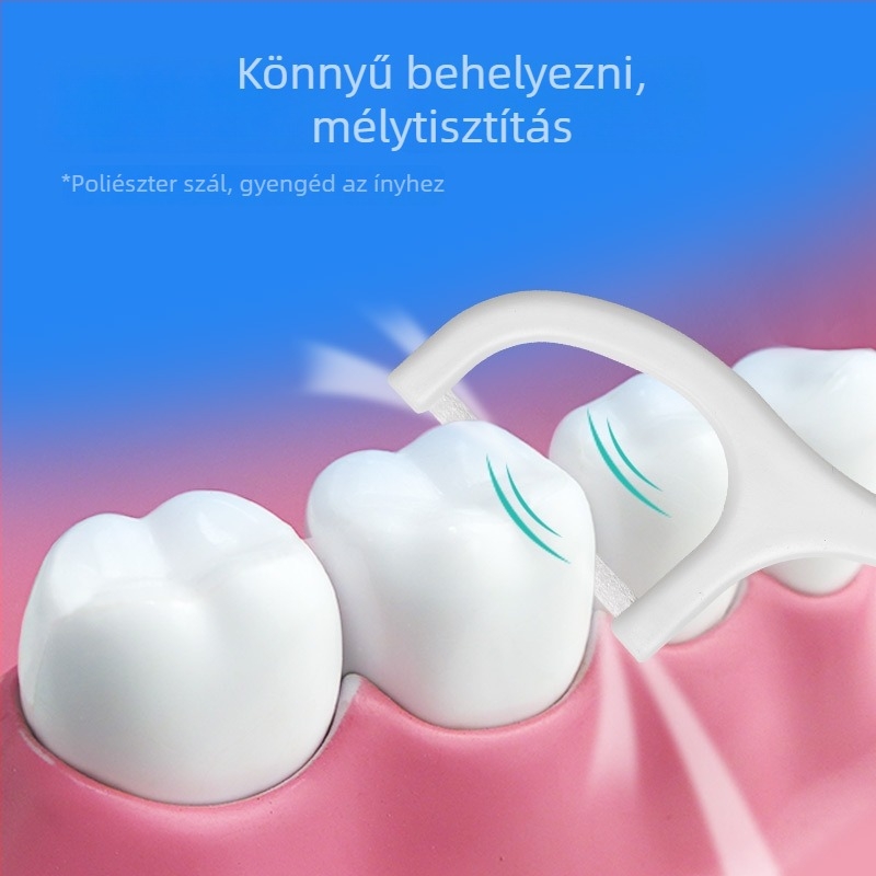 Floss pálcikák – ultra vékony, sík floss, műanyag, egyszer használatos, 30–50 darab, 300 dobozos csomag