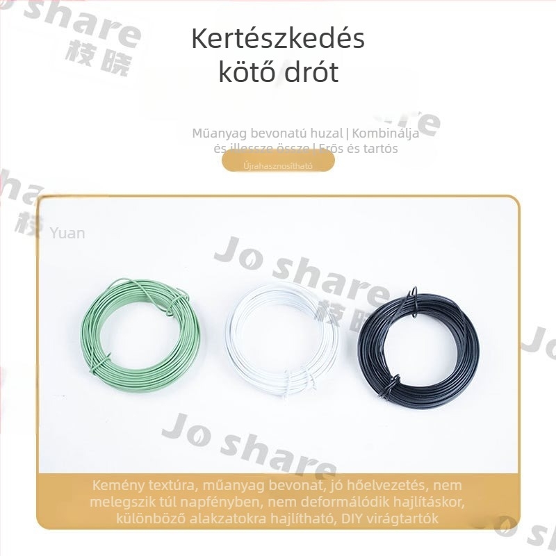 Műanyag bevonatú spirál huzal kertészeti növény-támasztáshoz és DIY kötözéshez