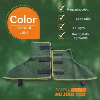 Hegesztő lábvédő, teljes lábvédő kialakítás, vászonból, porálló