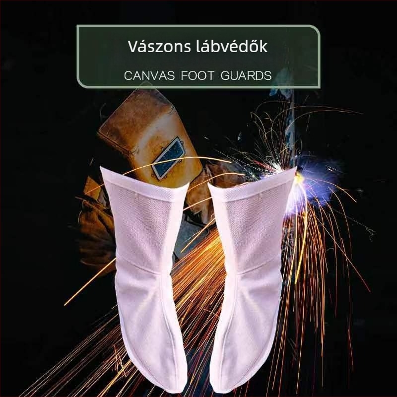 Hegesztő lábvédő, teljes lábvédő kialakítás, vászonból, porálló