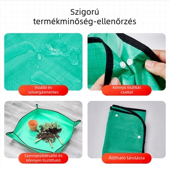 Családi kerti vízálló ültető alátét — műanyagból, vastag kivitel, a cserepek forgatásához, talajkeveréshez és kert rendezéséhez
