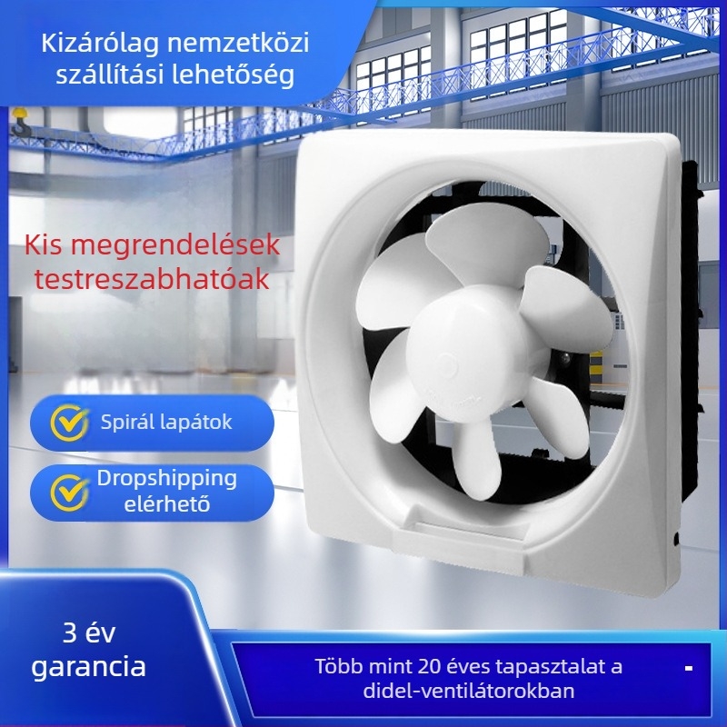 Ablak típusú lamellás kifúvóventilátor – 230x230 mm, 220V, 50Hz, Függőleges szerelés