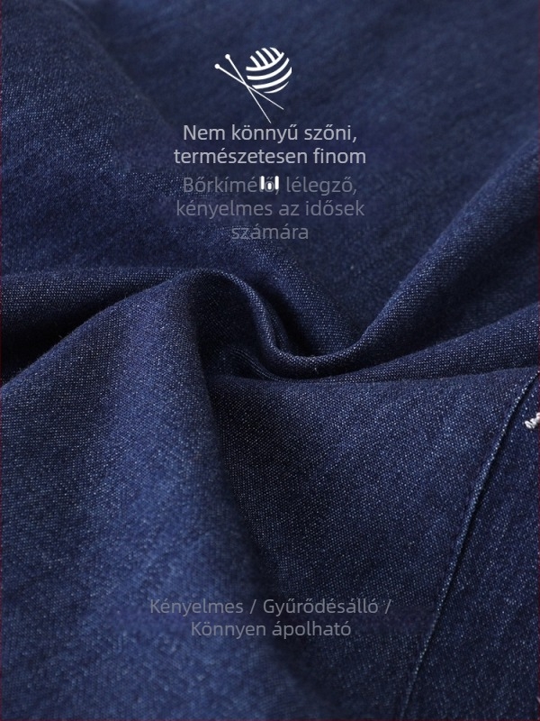 Őszi nadrág középkorú és idős nők számára, lazán szabott, pamut-keverék, enyhe elasztikusság, 9/10 hosszú, hímzés