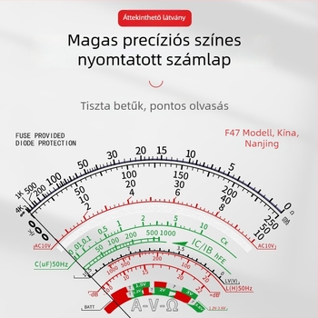 MF47A mechanikus analóg multiméter — nagy pontosságú, tűs kijelző, MF47A modell
