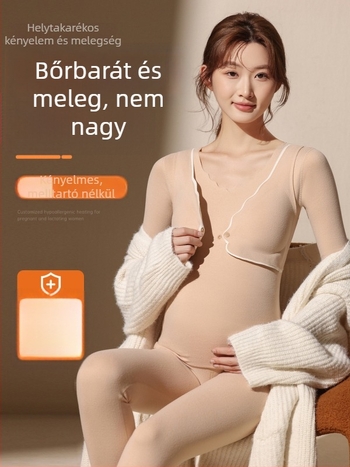 Mamaállapotú anyatejes alvószett – ujj nélküli felső és alsó, egyszínű mintázat, kationikus poliészter Spandex-szel (90–95% poliester; spandex <30%), ősz 2025