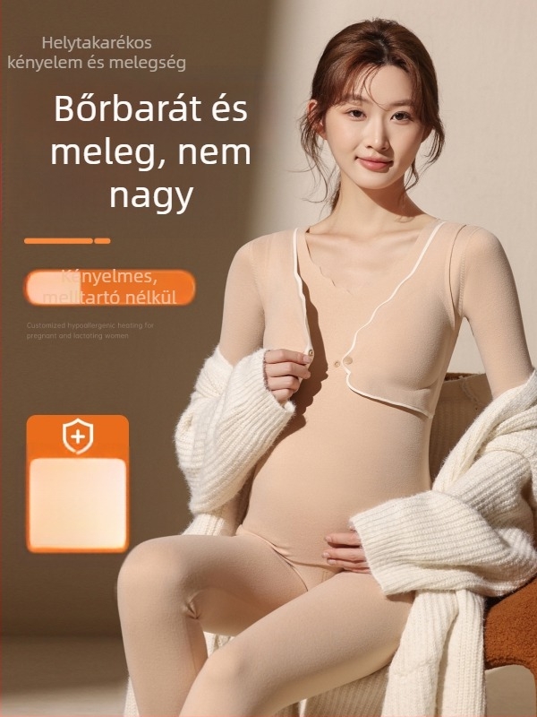 Mamaállapotú anyatejes alvószett – ujj nélküli felső és alsó, egyszínű mintázat, kationikus poliészter Spandex-szel (90–95% poliester; spandex <30%), ősz 2025