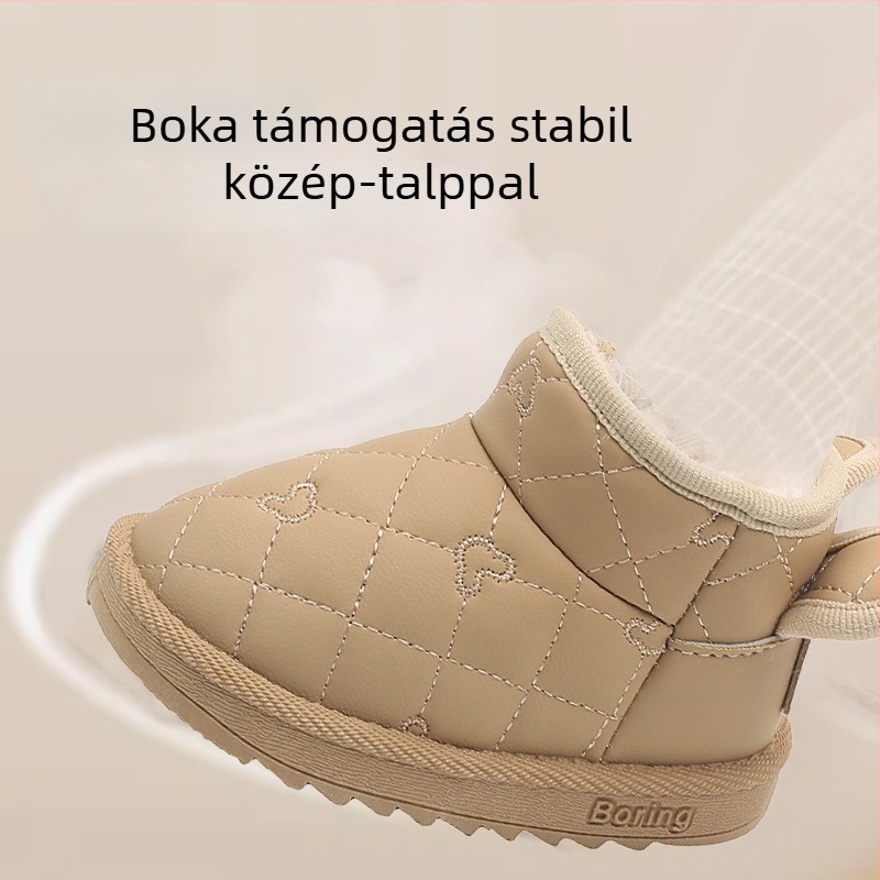 JOYNCLEON Gyerek téli bakancs 4–6 évesek | Unisex, Műbőr felsőrész, vastag belső bélés, gumírozott talp, oldalsó cipzár