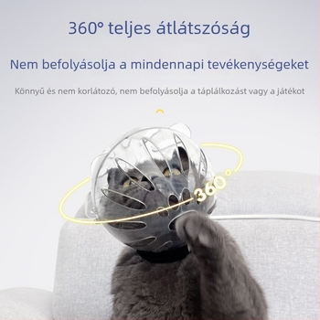 Maszkok - Átlátszó műanyag macska fejfedő háziállatok számára, 60 darabos készlet, márka Zhen Qi Meow, licencelt magáncímke