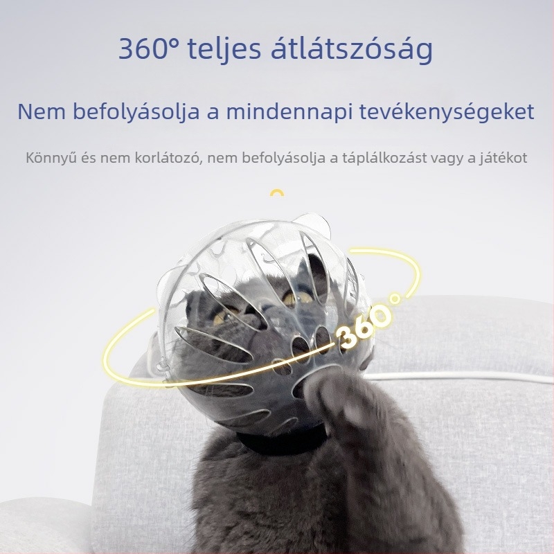 Maszkok - Átlátszó műanyag macska fejfedő háziállatok számára, 60 darabos készlet, márka Zhen Qi Meow, licencelt magáncímke