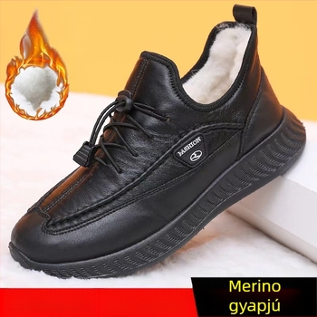 Férfi téli papucs fleece béléssel – könnyűek, slip-on elasztikus pánttal, felső rész mikrovláknemű bőr, PVC talp