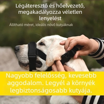 Textil kutyaszájkosár | Megakadályozza harapást és ugatást | Lehetővé teszi a vízivást | Nem importált termék