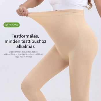 Kismama varrat nélküli jóga leggings, magas derék, hosszú, fenékemelés hatás, közepes vastagságú, nylon-spandex keverék