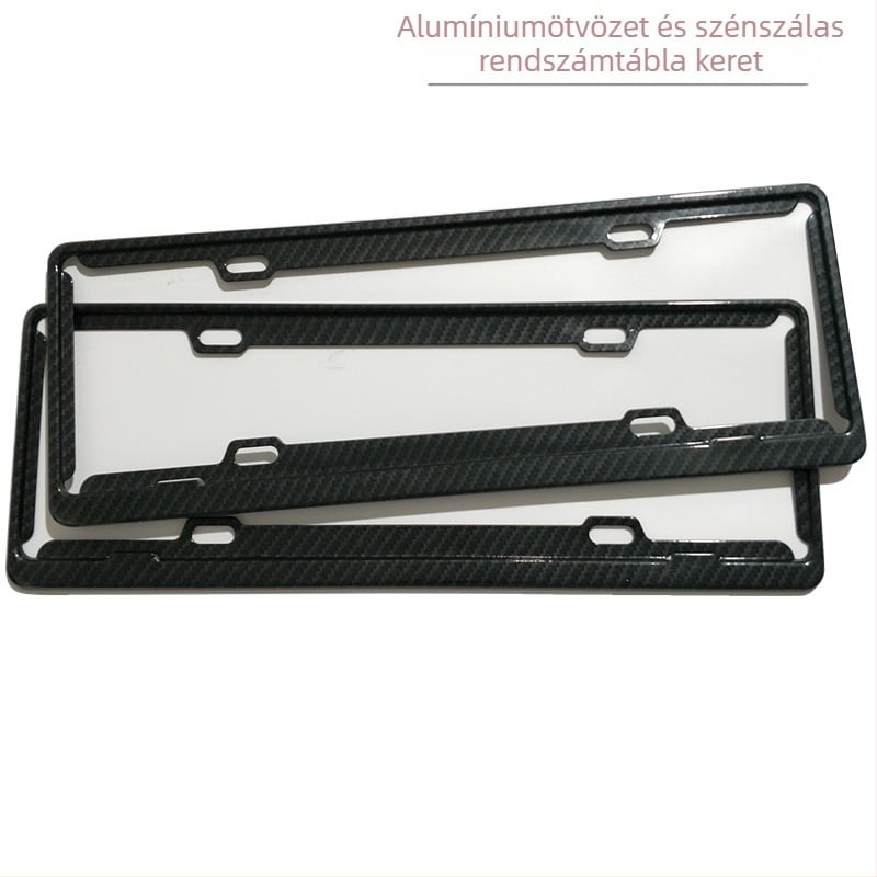 Alumíniumötvözet karbon rostos rendszámkeret (Modell: Aluminum alloy carbon fiber license plate frame; Anyag: Aluminum Alloy; Típus: Aluminum alloy carbon fiber license plate frame; Kompatibilis modellek: Minden modell; Márka: Ruixiang Gert)
