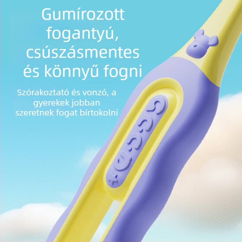 SOAO gyerekeknek szóló háromoldalas fogkefe — puha sörtéjű, 2 darabos készlet, kézi
