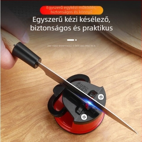 Autonomy Háztartási konyhai mini szívócsészés kése-élező, kettős oldalú élező kő (ABS/PVC/vas)