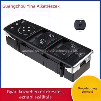 Elektromos ablakemelő főkapcsoló Mercedes‑benz W204-hez – Modellek: 2128208310, 2049055402, 2129053907; 12V; Anyag: elektronika + műanyag; Tömeg 0,17 kg