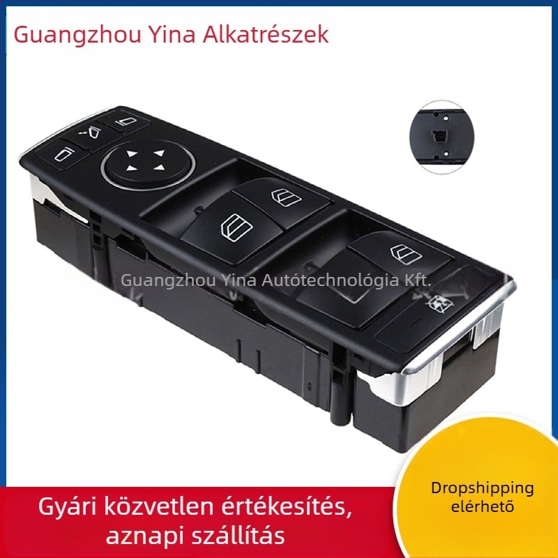 Elektromos ablakemelő főkapcsoló Mercedes‑benz W204-hez – Modellek: 2128208310, 2049055402, 2129053907; 12V; Anyag: elektronika + műanyag; Tömeg 0,17 kg