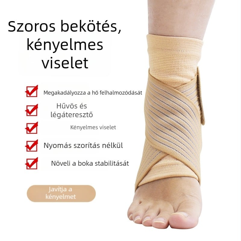 Bokaszalagvédő kötött pánttal – nylon anyagból, alkalmas kosárlabdára, futballra és tollaslabdára