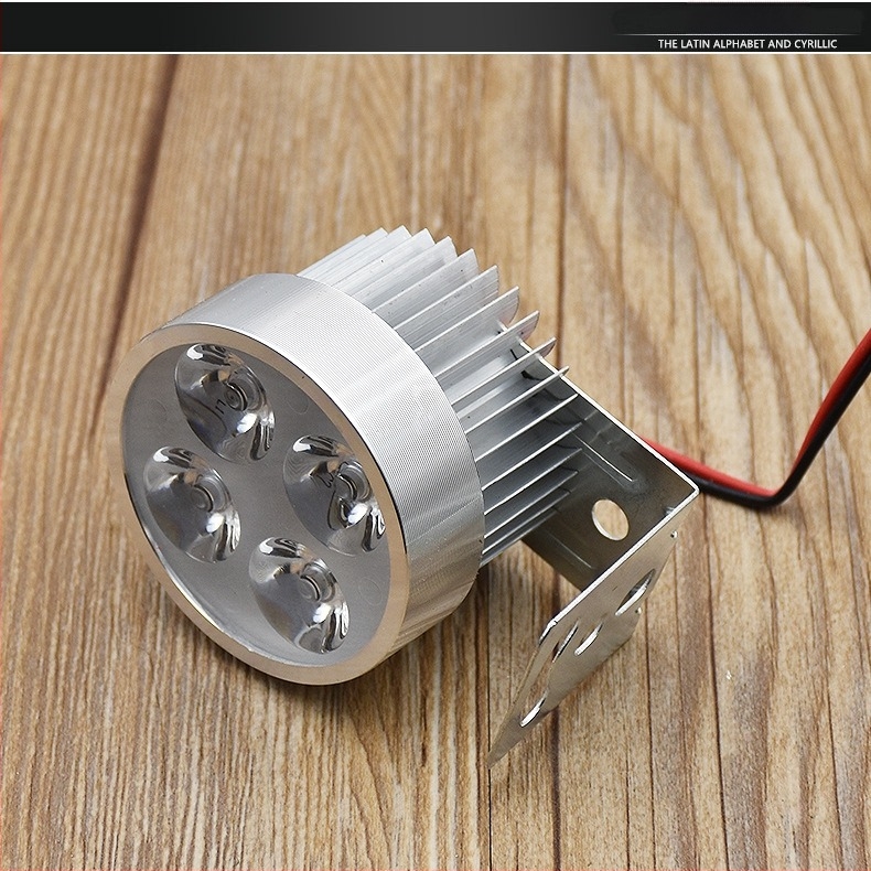 LED külső fényszóró elektromos motorkerékpárhoz – 12W, 12-80V, vízálló alumínium ház