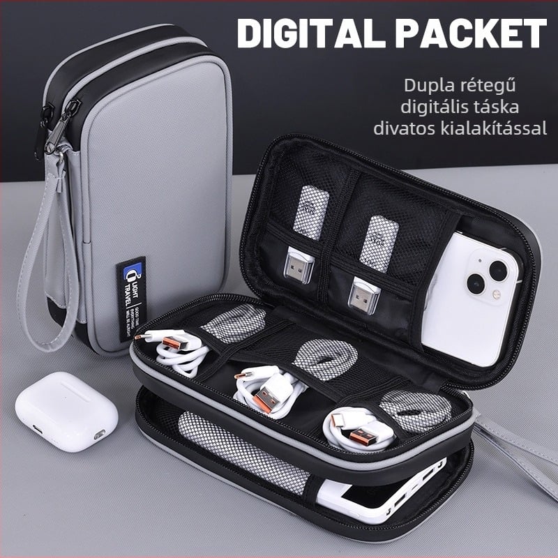 Digitális rendező táska, modell 5012, kocka alakú dizájn, Oxford anyag, többfunkciós, otthoni és utazási célokra; tárol CD-ket, irodai kellékeket, gyógyszereket, képeslapokat és más tárgyakat.