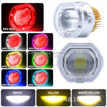 Beépített motorkerékpár elülső fényszóró konvex lencsével, alumínium ház, 12V, 2800 lm, nagy teljesítményű LED-diódák