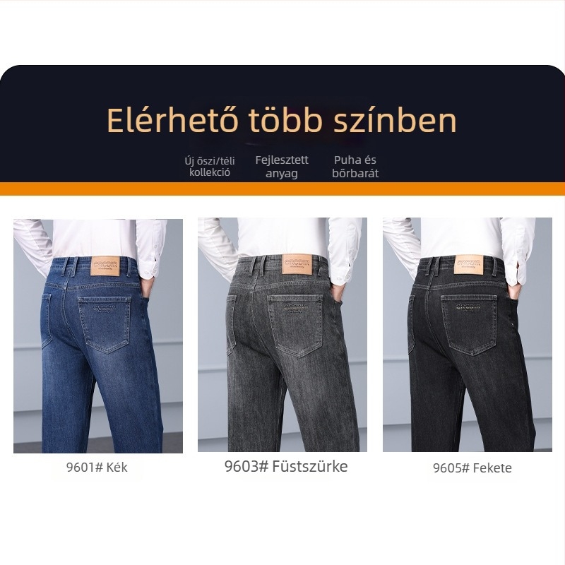 Férfi őszi casual nadrág, egyenes szabás, középső derék, húzózsinór zárás, zsebdíszítés