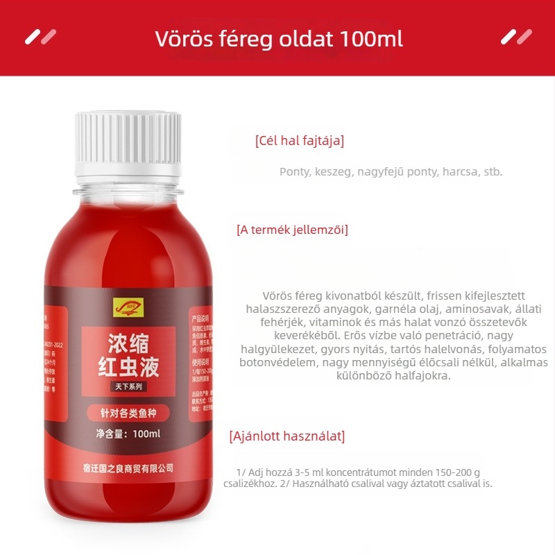 Guoliang Koncentrált Vörös Kukac Folyadék – Vízalapú Adalék Halászathoz (Átfogó Csali)