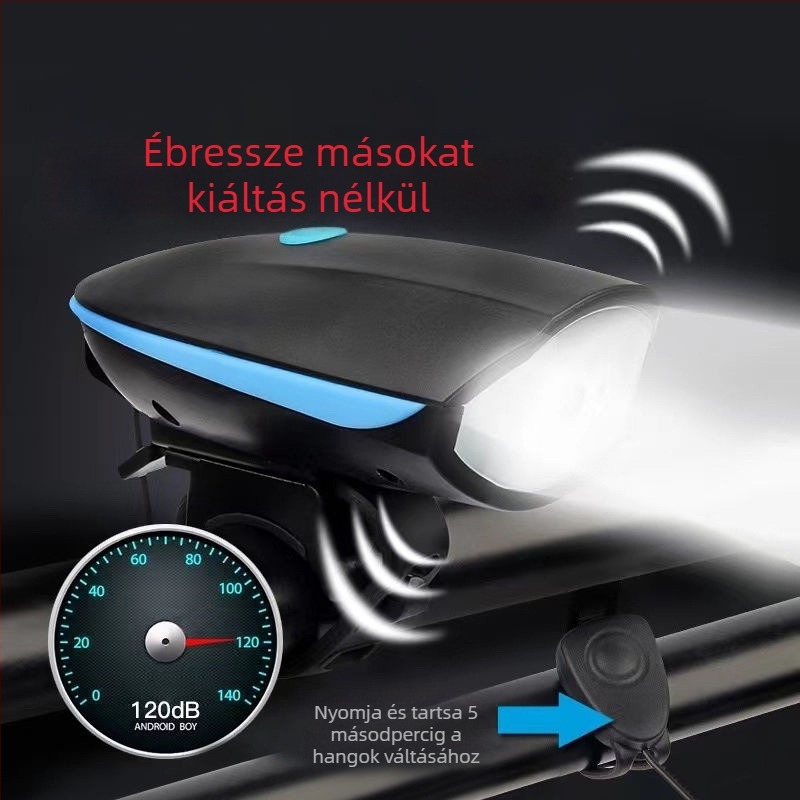 7588 Elülső kerékpárfény USB-töltővel, Vízálló MTB éjszakai tekeréshez