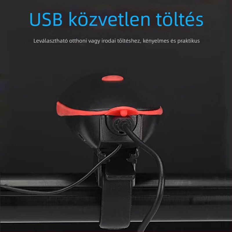 7588 Elülső kerékpárfény USB-töltővel, Vízálló MTB éjszakai tekeréshez