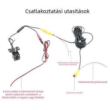 Autóhátsó kamera éjjellátással, 1920x1080, 12V, 3.3W, 90°/120°/200° AV/CVBS