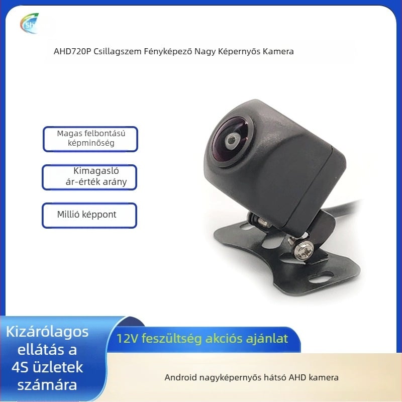 AHD hátulról nézet kamera fisheye lencsével, 720P, 12V, 90° állítható szög, CVBS
