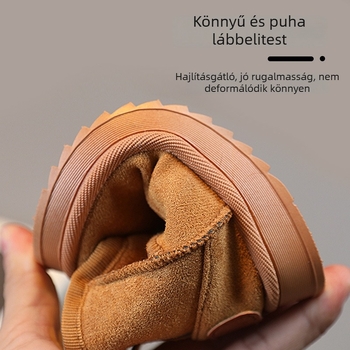 Uniszex gyerek téli bakancs fleece béléssel, vízálló, csúszásmentes, meleg, bokáig érő