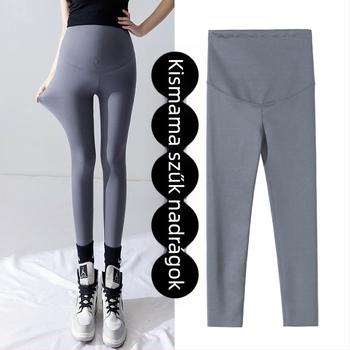 Anyasági leggings fleece-béléssel, has támasz – nylon keverék 70–80%, magas rugalmasság, cropped hossz