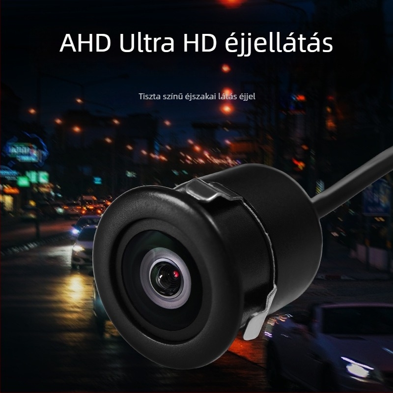 Autóhátsó kamera - HD 720P (AHD), éjszakai látás, vízálló, 170° széles látószög, 12V tápegység