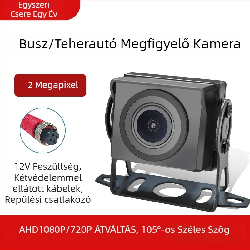 Teherautó- és busz visszapillantó kamera – 1080P/720P, 170° látószög, színes éjszakai látás, AV videó, 12V