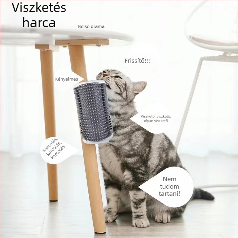 Xinmeilong Macska Sarokmasszírozó, Műanyag Test, Fésű a Szőrszálak Eltávolításához, Macskamenta Játék, 300 Darab