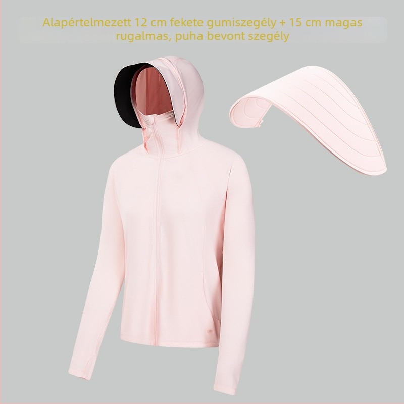 Kapucnis kültéri szélvédő kabát UV védelemmel, légáteresztő és gyorsan száradó; anyag: 180 g nyers fonal, 88% nylon, 12% spandex