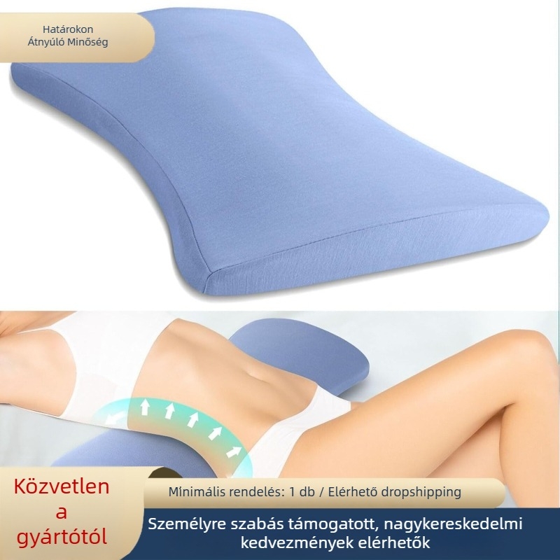 Deréktámasz Memory Cotton töltettel - Gel Crescent Pillow - Ölelős párna, Poliészter külső, Modern minimalista stílus
