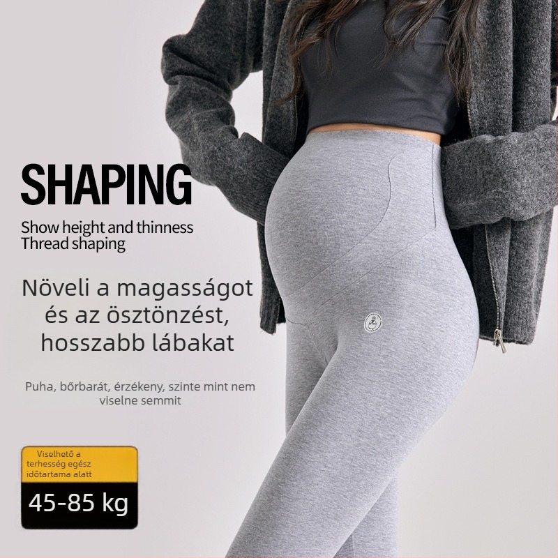 Kismama termális pamut leggings, Slim Fit, has-támasztás, hosszú nadrág, 95% hosszú szálú pamut, ősz 2025