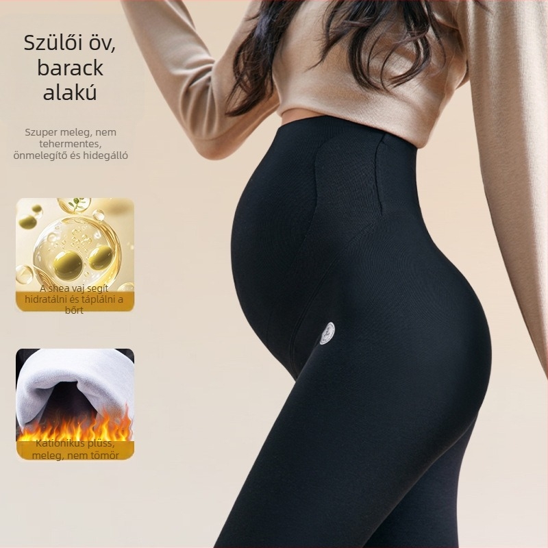 Kismama termális pamut leggings, Slim Fit, has-támasztás, hosszú nadrág, 95% hosszú szálú pamut, ősz 2025