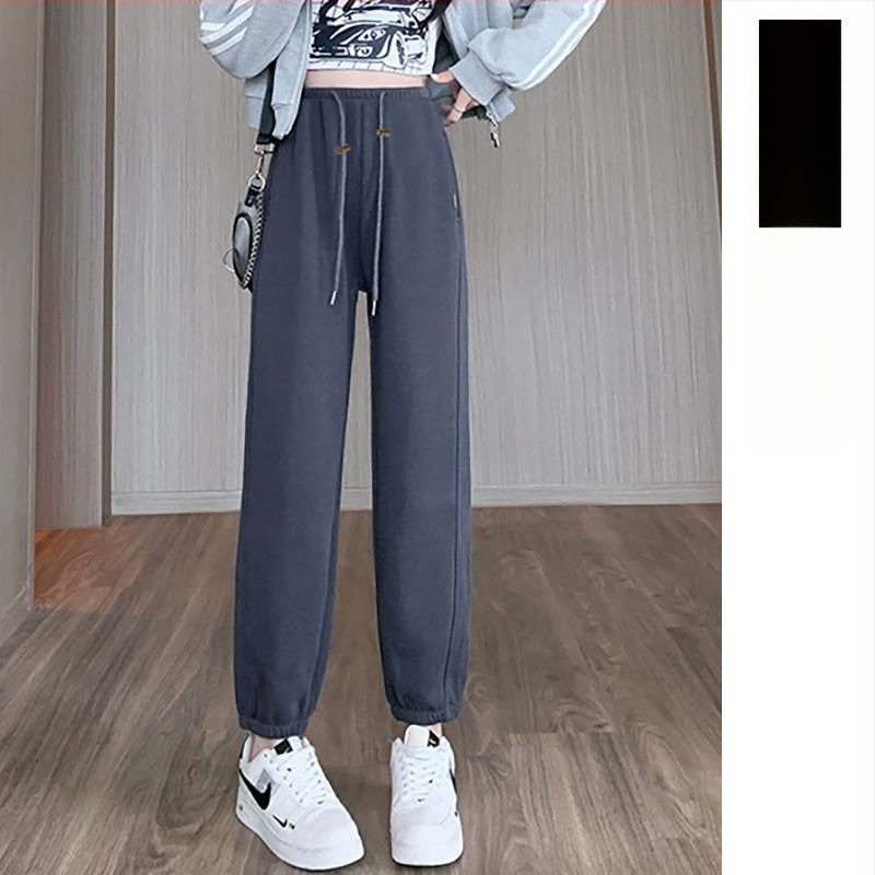 Kismama nadrág Chenille anyagból fleece béléssel, húzózsinórral, lazán szabott, hosszú, elasztán 30% alatt