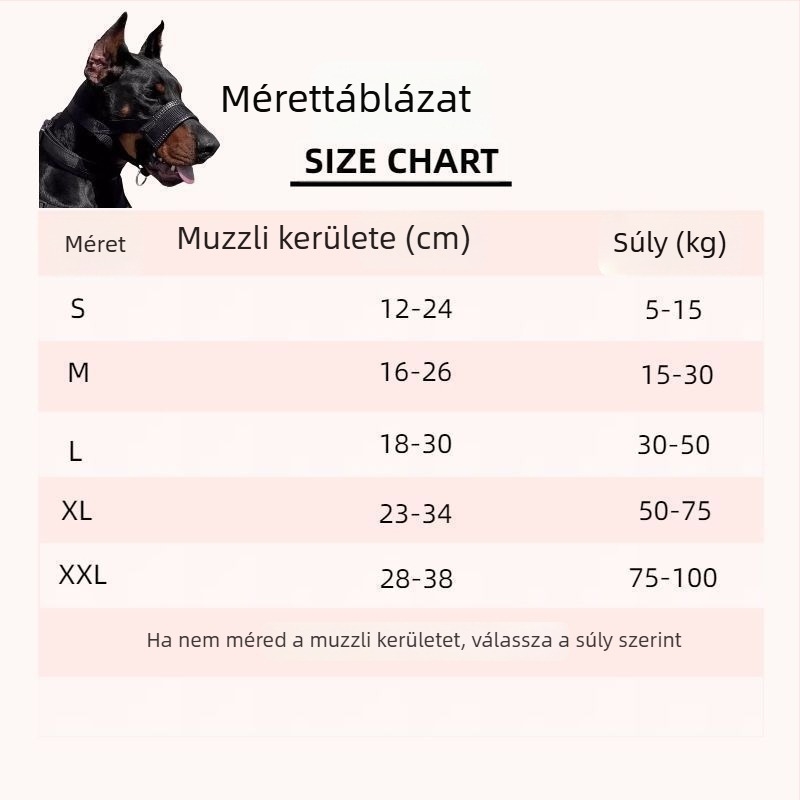 Kutyaszájkosár Doberman és Németjuhász számára – harapás elleni, ugatás elleni, lehetővé teszi a víz ivását